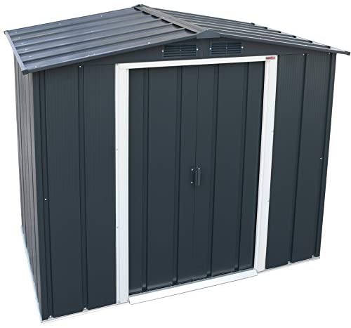 Duramax ECO 6' x 4' Hot-Dipped Galvanized Metal Garden Shed - Anthracite with Off-White Trimmings - 15 Years Warranty - Image 4