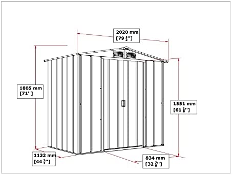 Duramax ECO 6' x 4' Hot-Dipped Galvanized Metal Garden Shed - Anthracite with Off-White Trimmings - 15 Years Warranty - Image 7