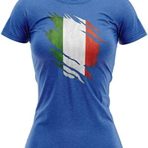 Italy Torn Womens T Shirt, Italy Rugby Gifts, Italia Flag Torn, Ladies Italian Gift, Italian Rugby Shirt, GLI Azzurri Present for Her