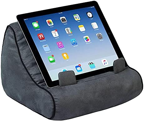 Book Couch iPad Stand | Tablet Stand | Book Holder| Reading Pillow | Reading in Bed at Home | Tablet Lap Rest Cushion | Fun Novelty Gift Idea for Readers, Book Lovers | Phones and eReaders (Grey) - Image 2