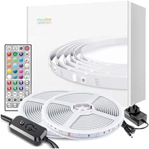 LED Strip Lights with Remote 15m, Mexllex Color Changing LED Lights for Bedroom, 5050 RGB LED String Lights with 44 Keys Remote, Music Sync Strip Lights for Home Bar TV Kitchen Party (2 rolls of 7.5M)