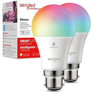 Sengled Alexa Bulb Bluetooth Multicolor B22, Smart Bulbs Work with Alexa Only, Smart Light Bulbs RGBW Colour Changing Light Bulbs Dimmable, 60W Equivalent 806LM, 2 Pack