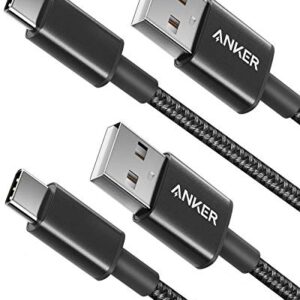 Anker [2-Pack] 3ft/0.9m, Premium Nylon USB-C to USB-A 2.0 Cable, for Samsung Galaxy S10, S9, S9+, S8, S8+, Note 8, LG V20, G5, G6 and More