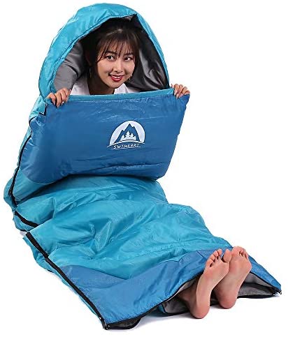 SWTMERRY- Sleeping Bag 4 Seasons (Summer, Spring, Fall, Winter) Warm & Cool Weather - Lightweight,Waterproof Indoor & Outdoor Use for Kids, Teens & Adults for Hiking, Backpacking and Camping - Image 3