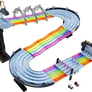 ​Hot Wheels Mario Kart Rainbow Road Raceway 8-Foot Track Set with Lights & Sounds & 2 1:64 Scale Vehicles