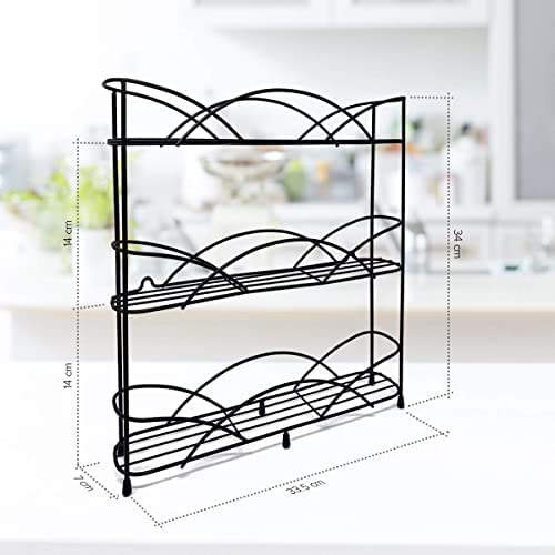 Joejis Free Standing Black Spice Rack Includes 2 suction Cups Perfect for Storing Spices & Herbs Holds 21 Jars - Image 3