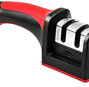 Wellehomi Professional Knife Sharpener, Premium Two Stages Manual Knife Sharpener with Non-Slip and Ergonomic Design