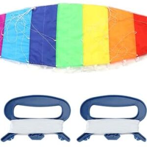 Alomejor Huge Rainbow Kite Kids Children Colored Dual Line Stunt Kite Power Sport Kite for Park Outdoor Seaside Beach Playground 1.4m/2m/2.7m