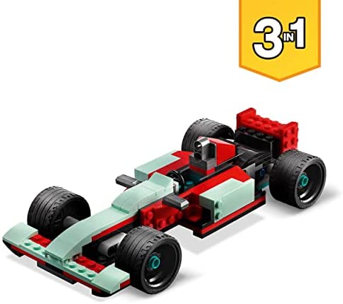 LEGO 31127 Creator 3in1 Street Racer: Race Car Toy to Muscle to Hot Rod Models, Vehicle Building Bricks Set, Gift for Boys and Girls 7 Plus Years Old - Image 4