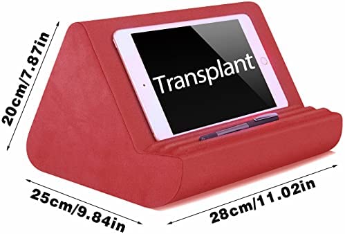Soft Tablet Stand Pillow with Pocket,Tablet Cushion Stand,Adjustable 3 Viewing Angle,Lazy Holder Stand for Bed Sofa,Compatible with iPads Tablets eReaders Smartphones Books Magazines(Wine red) - Image 7
