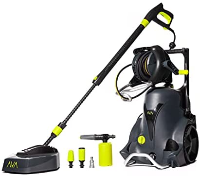 AVA Master P70 Pressure Washer, incl Patio Cleaner, High Power Jet Washer For Car Wash, Garden & Patio Cleaning, 145 Bar 500 L/H 2100 W, Incl Zero-Force Gun, Follow-Me Hose Reel, Zoom Lance