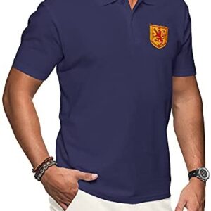 Purple Print House Scotland Polo Shirts for Men Football Shirt 2021 Retro Supporters Rugby Cotton Embroidered Crest Badge Royal Lion Rampant Flag
