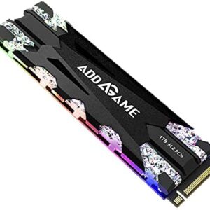 addlink M.2 SSD 1TB X70 RGB Gaming up to 3400 MB/s with Heatsink NVMe PCIe Gen 3x4 3D TLC NAND M.2 2280 Internal Solid State Drive