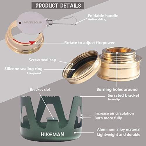 Hikeman Spirit Burner Lightweight Backpacking - Brass Ultra-Light Alcohol Stove For Hiking, Camping, BBQ, Picnic, Outdoor To Boil Water, Make Coffee, Cooking, Portable Meths Burner (black) - Image 5