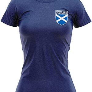 Scotland Womens Football Shirt - Womens Scotland Flag Badge T Shirt - Football Country European Supporters 2020 Retro Tee Her - Scottish Tournament 2021 Footy Soccer Top