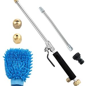 Luntus Jet Power Washer Wand High Pressure Garden Sprayer Attachment, Water Hose Nozzle,Flexible Glass Cleaning Tool, Foam Cannon Car Window Washer, 2 Tips (27Inch)