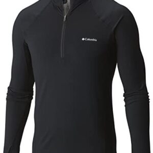 Columbia Men's Half Zip Longsleeve Baselayer Top, Midweight Stretch Long Sleeve Half Zip Baselayer Top, Polyester