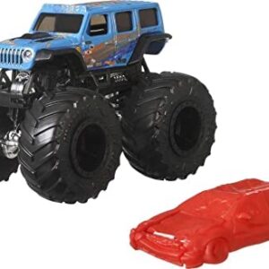 Hot Wheels Monster Trucks Selection of 1:64 Scale Collectible Die-Cast Metal Toy Trucks, Giant Wheels & Stylized Chassis, Gift for Kids 3 Years+, FYJ44