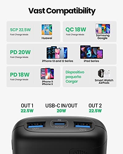 INIU Power Bank, 22.5W Fast Charging 10000mAh USB C Input/Output Portable Charger, PD3.0 QC4.0 Mini Portable Battery Bank USB C with Holder for iPhone 13 12 Pro Max Samsung S21 iPad Pro AirPods etc. - Image 6