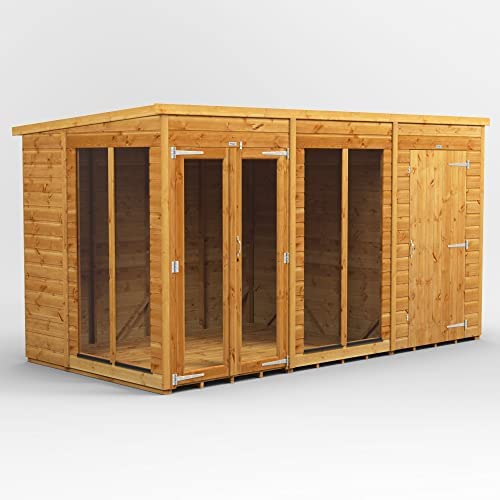 POWER Sheds Summerhouse Shed with Side Storage. 12x6 Power Pent Wooden Summer house 12 x 6…