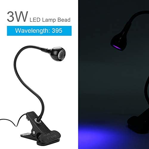 Hyuduo1 UV Glue Curing Lamp, USB 3W UV Ultraviolet LED Black Light Fixtures with Gooseneck, UV Glue Curing LED Lamp Light for Repairing Phones, Fluorescent Agent Detection - Image 2