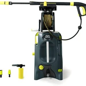 AVA Evolution P80 Pressure Washer, 160 Bar 600 LPH 2800 W, High Power Electric Jet Washer with Foam Cannon, Follow-Me Hose Reel, Zoom Lance, Used for Patios, Cars, Includes Turbo and Vario Nozzles