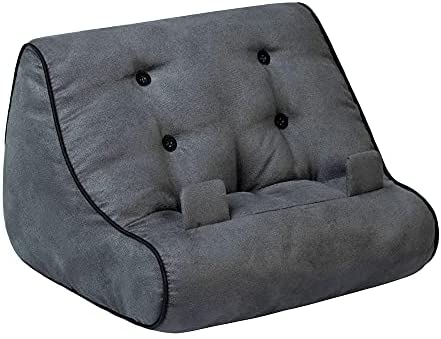 Book Couch iPad Stand | Tablet Stand | Book Holder| Reading Pillow | Reading in Bed at Home | Tablet Lap Rest Cushion | Fun Novelty Gift Idea for Readers, Book Lovers | Phones and eReaders (Grey) - Image 4