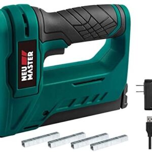 Cordless Staple Gun, NEU MASTER NTC0070 3.6V Li-ion Battery Staple Gun for DIY Small Project of Upholstery, Home Improvement and Woodworking, Including Charger and Staples