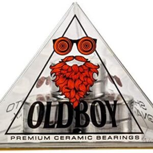 Oldboy Premium Ceramic Skateboard Bearings (608RS ZrO2 at 8 x 22 x 7 mm) for Standard Skate Board Wheels - Good for Longboards, Quad Skates, Inline Stakes, Rollerblades and Scooters Too