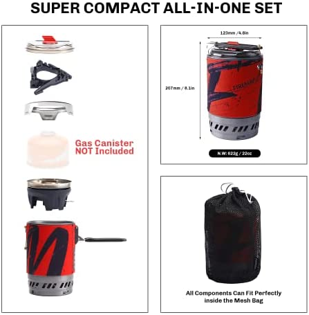Fire Maple Polaris Cooking System | Portable Camping Backpacking Stove with Micro Regulated Valve | Electric Jet Burner Pot Set | Ideal Camp Water Boiler for Hiking Fishing Trekking Hunting (Black) - Image 2