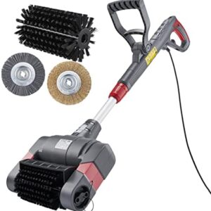 BergmanPro Electric Garden Brush - 500W Multi-Use Power Patio Cleaner Deck Broom - Mains Powered with 10m Cable Cleans Removes Algae, Moss, Weeds etc