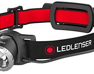 Ledlenser Rechargeable Headlamp, Black/Red