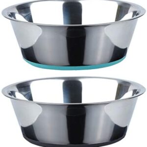 PEGGY11 Deep Stainless Steel Dog Bowls (2 Count) | Nonslip Silicone Bottom Design | Ideal Food and Water Bowls for Small, Medium, and Large Dogs (Each Bowl Holds 720 ML, for Small-Sized Dogs)