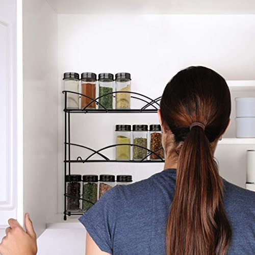 Joejis Free Standing Black Spice Rack Includes 2 suction Cups Perfect for Storing Spices & Herbs Holds 21 Jars - Image 8