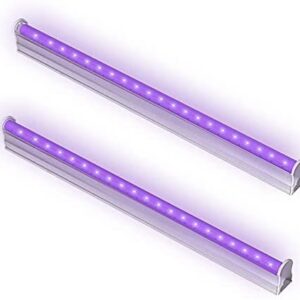 UV LED Black Light Fixtures, 6W Portable Black Light Lamp UV Purple LED Fixture for UV Poster, Ultraviolet Curing, Authentication Currency, Stain Detector or DJ Party, 2 Pack, Halloween Lights