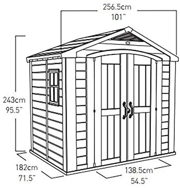 Keter Factor 8 x 6 ft Outdoor Storage Shed, Beige/Brown - Image 12