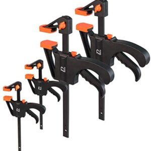 Quick Grip Clamps for Woodwork Bar Clamp Sets Quick Release One Handed Wood Clamp 4 Pcs [2×4 Inch & 2×6 Inch]