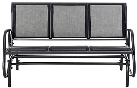 Outsunny 3-Seat Glider Rocking Chair for 3 People Garden Bench Patio Furniture Metal Frame - Image 8