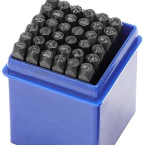 WiMas 36PCS Universal Letter and Number Stamp Set, Letter Alphabet A-Z Number 0-9 and Symbol & Metal Punch Stamps 3mm