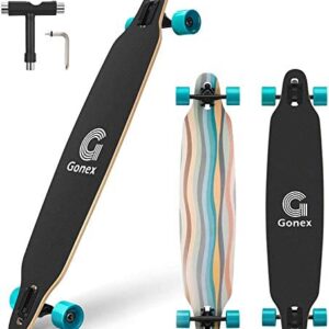 Gonex Longboard Skateboard Cruiser, 42 Inch Long Board Skate Board Drop Through Longboard Complete 9 Ply Maple Carver for Girls Boys Teens Adults Beginners