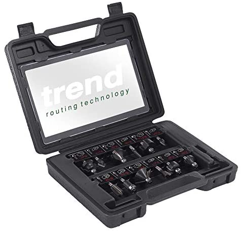Trend SET/SS8X1/4TC 12-Piece Starter Router Cutter Set, Black/White - Image 2