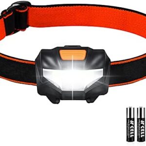 LED Head Torch, Super Bright Lightweight LED Headlamp with 3 Lighting Modes, Battery Powered Waterproof LED Headlight for Camping, Running, Cycling, Fishing, Hiking, Reading, Outoor Sports