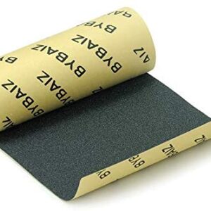 BYBAIZ Skateboard Grip Tape Black,9 x 33inch,Bubble Free Waterproof Scooter Grip Tape Sheet,Sandpaper for Rollerboard 7.5/7.625/7.75/7.875/8.0/8.125/8.25inch