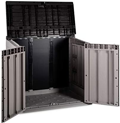Toomax Storaway 842L Outdoor Plastic Storage Shed Box - Grey and Black - 130 x 75 x 110 cm - Image 3