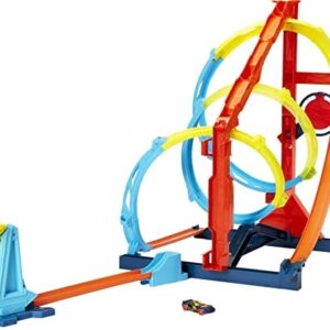 Hot Wheels Track Builder Unlimited Corkscrew Twist Kit Playset, Innovative Corkscrew Track Challenge, 2 Ways to Hit Target, Includes 1 Hot Wheels Car, Gift for Kids 6+, HDX79