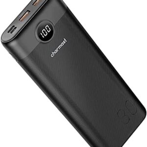 Charmast Power Bank 30000mAh, 20W Power Delivery QC 3.0 USB C Battery Pack Quick Charge Portable Charger 2 Inputs & 3 Outputs with LED Display Compatible with Samsung Huawei iPhone iPad etc.