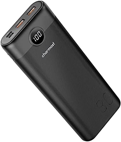 Charmast Power Bank 30000mAh, 20W Power Delivery QC 3.0 USB C Battery Pack Quick Charge Portable Charger 2 Inputs & 3 Outputs with LED Display Compatible with Samsung Huawei iPhone iPad etc.