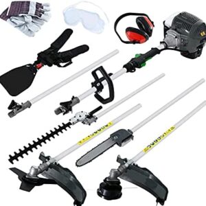 52CC Garden Multi Function Tool 5 in 1 Strimmer, Chainsaw, Grass Cutter, Brush Cutter, Cutting Strimming Powerful Outdoor Gardening | Free Safety Equipment | Free Tool Kit Extension Pole