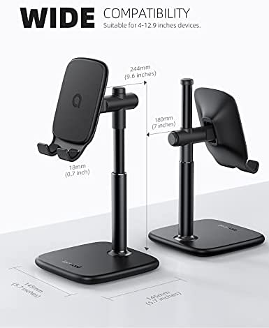 Lamicall Tablet Stand, Adjustable Tablet Holder - Height Angle Adjustable Cradle Mount Dock Desk, for iPad Pro 12.9, 10.5, 9.7, iPad Air mini 6 5 4 3 2, Switch, Samsung Tab, 4"-13" Devices - Black - Image 5