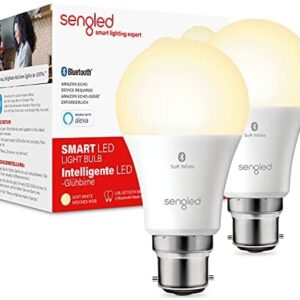 Sengled Smart Bulb, Alexa Light Bulb B22, Alexa Bulb Bayonet Dimmable, Bluetooth Light Bulbs Work with Amazon Alexa Echo/Echo Dot, Group Control, Energy Saving 8.8W 806LM, Soft White, 2 Pack